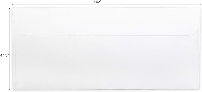 HERKKA #10 Security Self-Seal Envelopes, No.10 Windowless Bussiness Envelopes, Security Tinted with Printer Friendly Design - Size 4-1/8 x 9-1/2 Inch - White - 24 LB - 500 Pack
