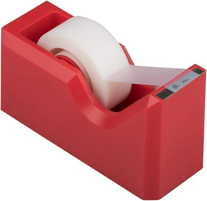 JAM PAPER Desk Trio Pack - Red - Stapler, Tape Dispenser & Pen Holder - 3/Pack