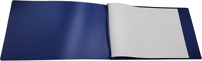 11x17 Report Cover Pressboard Binder Poly Panels Includes Fold-Over Metal Fasteners Blue Package of 6