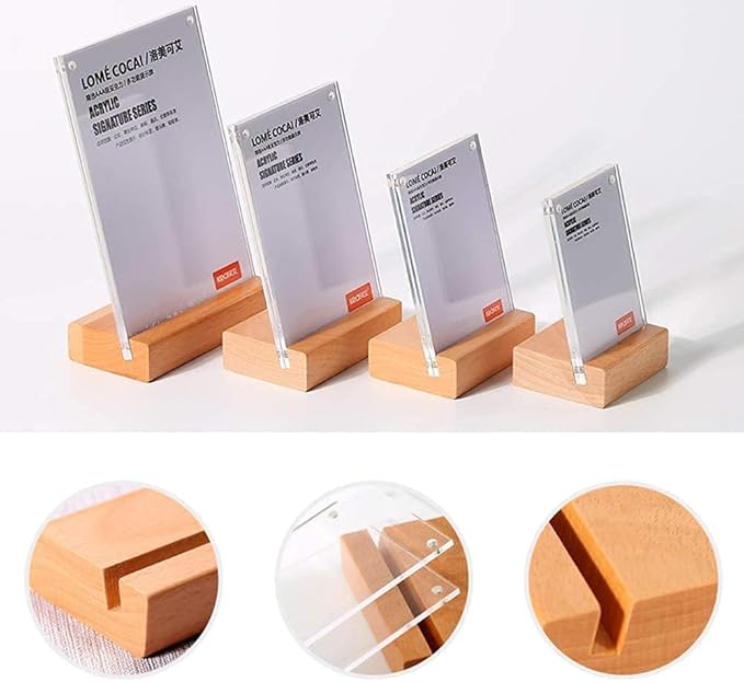 2 Pack Acrylic Label Holder Price Tag Displays Sign Holder Data Card Holder Table Top Sign Stand(90*60mm/3.54x2.36 inches)