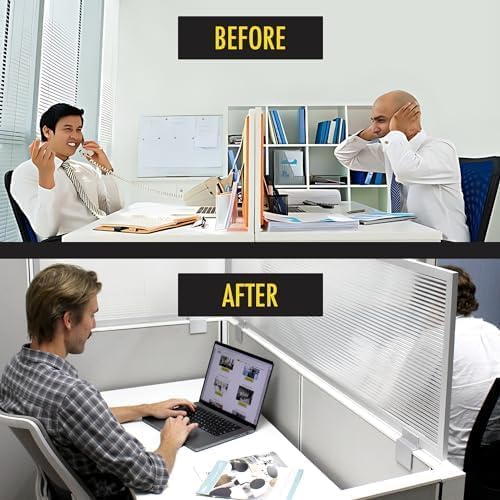 OBEX Screen Extender Polycarbonate Desk Privacy Panel & Divider for Office Cubicle, 12" x 36", Translucent