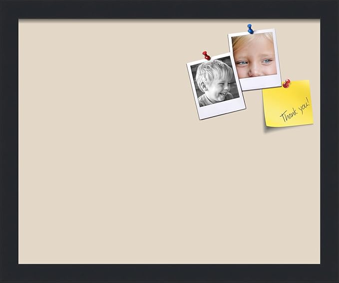 PinPix 16x13 Inch Cork Bulletin Board. This Decorative Framed Pin Board Comes with Desert Pastel Design and a Satin Black Frame. Ideal for Home Office Decor or Message Board (PinPix-1815)