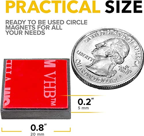 X-bet MAGNET Strong Magnets - Square Heavy Duty Adhesive Sticky Magnets for Crafts, Fridge, 0.8 inch, 24pcs