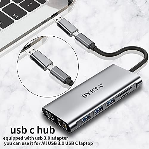 USB C Docking Station,12 in 1 Displaylink USB 3.0 to USB-C Dock Dual Monitor with HDMI,VGA,USB A 3.0,PD3.0, Laptop Docking Station for MacBook Pro&Air/M1/M2/M3/HP and More USB Ports Laptops