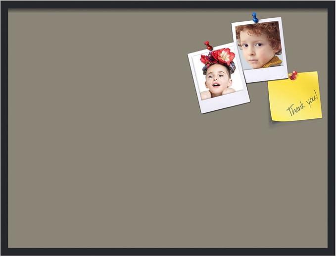 PinPix 40x30 Inch Cork Bulletin Board. This Decorative Framed Pin Board Comes with Pewter Design and a Satin Black Frame. Ideal for Home Office Decor or Message Board (PinPix-1812)