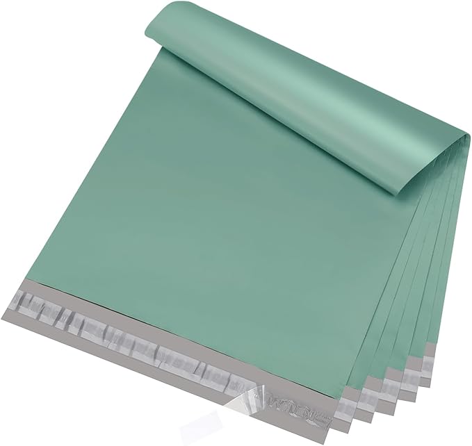 Metronic Large Poly Mailers 19x24 100Pcs, Strong Adhensive Shipping Bags for Clothing, Waterproof Mailers Bags for Small Business, Shipping Envelopes, Tear-resistant Packing Bags in Grayed Jade Green