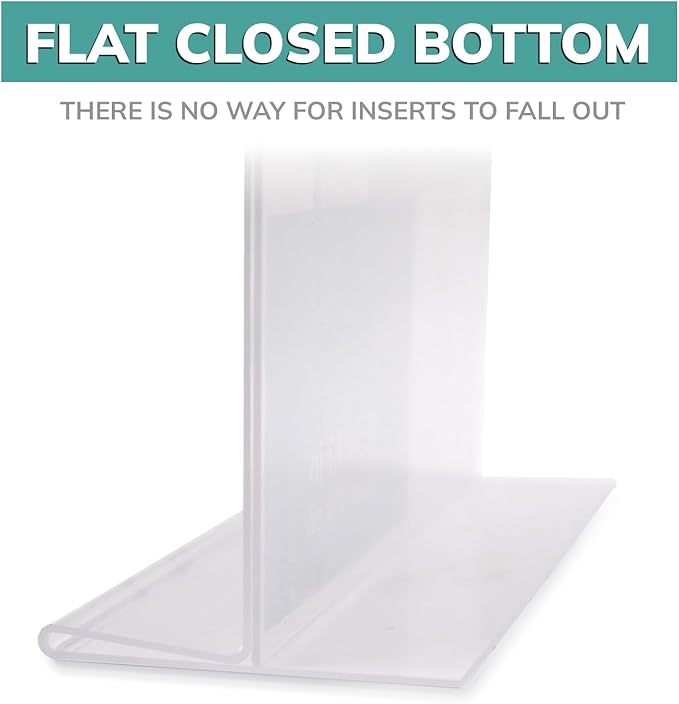 pbf 4x6 Acrylic Picture Frame Display Stand | 4 x 6 Vertical Clear Acrylic Sign Holder | T-Style Photo Frame for Table Sign, Tabletop Wedding Sign, Menu, QR Code (6-Pack)