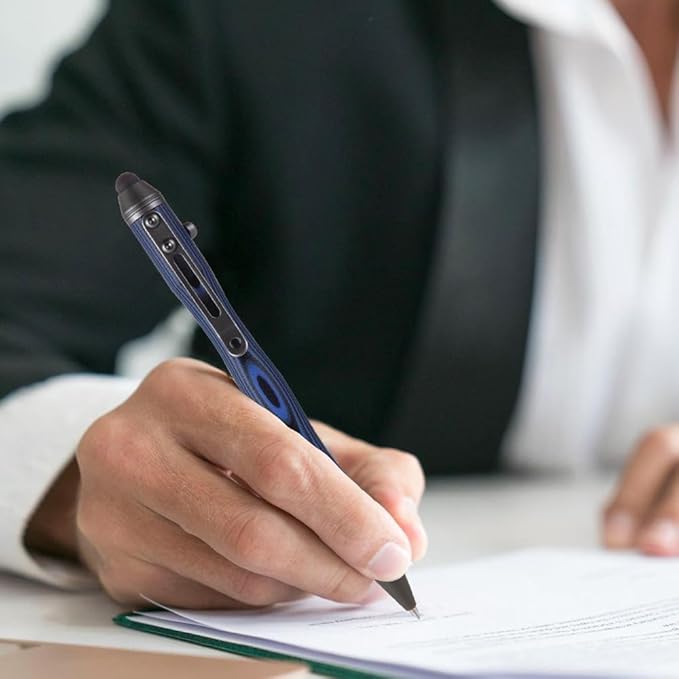 Cool Hand 5.7'' Bolt Action Pens, EDC Ballpoint Ink Refillable, Stylus for Touch Screen, G10 Body w/Pocket Clip, Ergonomic Grip, with a Free Refill, 5375-N