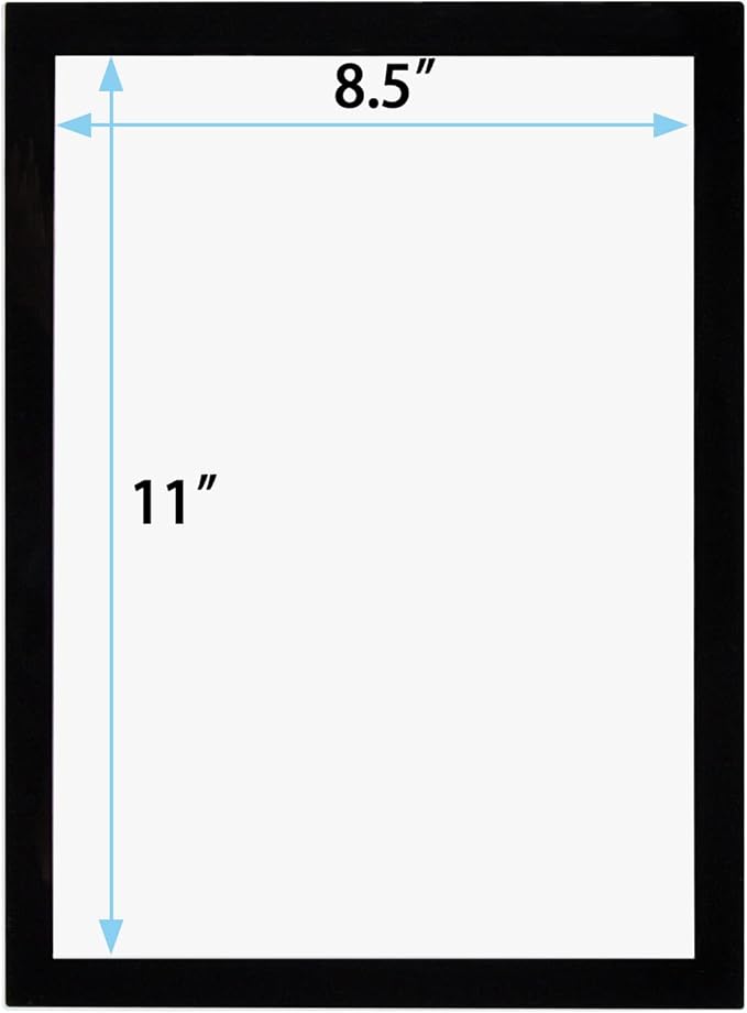 8.5x11 Magnetic Sign Holder Wall Mount,Self-Adhesive Plastic Display Frames,Clear PVC Sign Holder with Magnet Strip Border for Window/Door/Fridge/Document Notice Paper(12Pcs,Black)