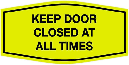 Signs ByLITA Fancy Keep Door Closed at All Times Sign(Yellow/Black) - Medium