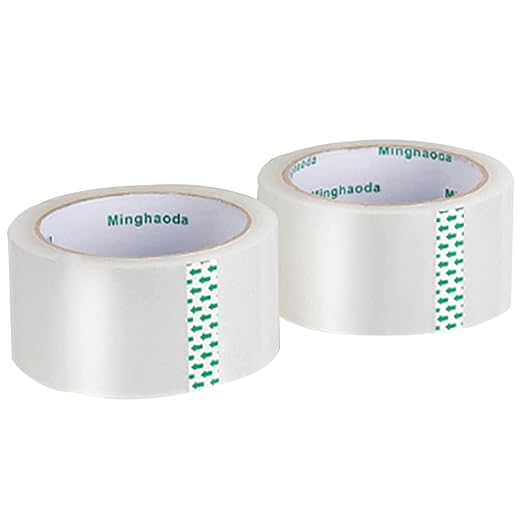 Clear Packing Tape (2 Rolls), Heavy Duty Packaging Tape for Shipping Packaging Moving Sealing, 2 inches Wide, 65 Yards Per Roll