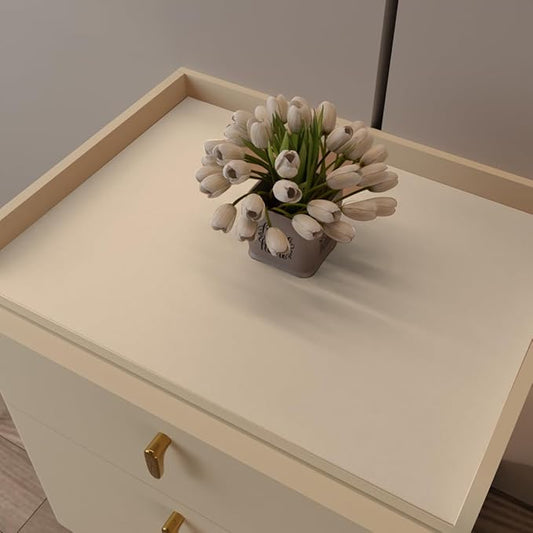 Nightstand Cover - 12x12 Inch Waterproof Easy to Clean Can Conceal Flaws Protector The Table Top from Scratches Used for Dining (Off White+Light Gray 12x12)