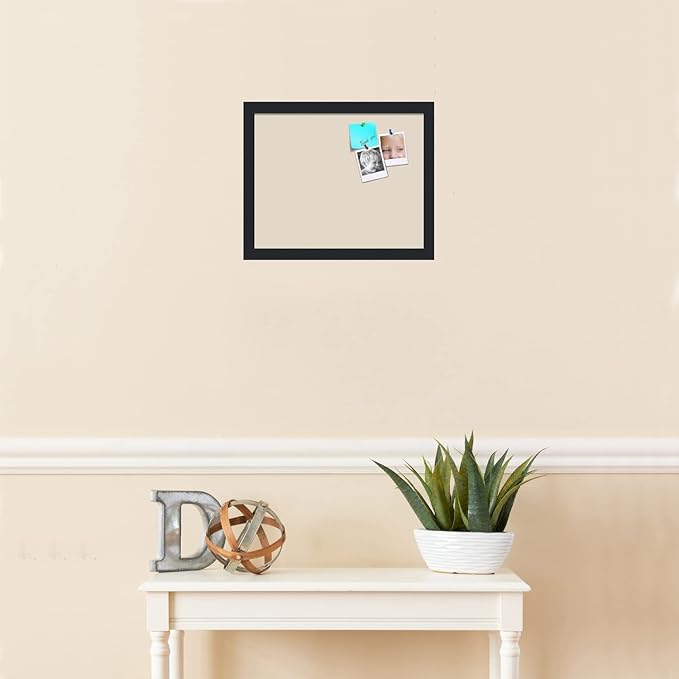 PinPix 15x12 Inch Cork Bulletin Board. This Decorative Framed Pin Board Comes with Desert Pastel Design and a Satin Black Frame. Ideal for Home Office Decor or Message Board (PinPix-1815)