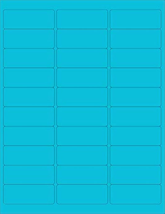 NextDayLabels - 8-1/2 x 11 Neon Color High Light Fluorescent Labels for Laser & Inkjet Printer (Blue Fluorescent, 1" x 2-5/8" - 30 Per Page | 3000 Labels)