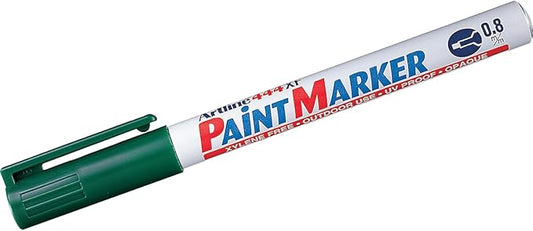 Artline 444XF Paint Markers for Wood, Plastic, and Canvas, Waterproof Marker for Indoor & Outdoor Applications, Opaque Permanent Markers with 0.8mm Bullet Tip - Green, 12 Pack