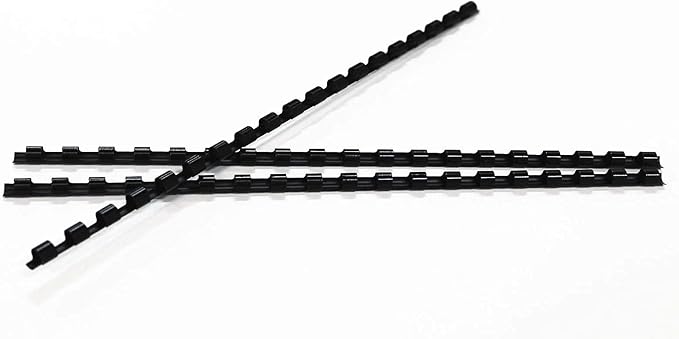 HOUYEE 1/4 Inch Plastic Binding Comb 19 Ring, 20 Sheet Capacity, Letter Size Black Comb Binding Spines (200 Pack)