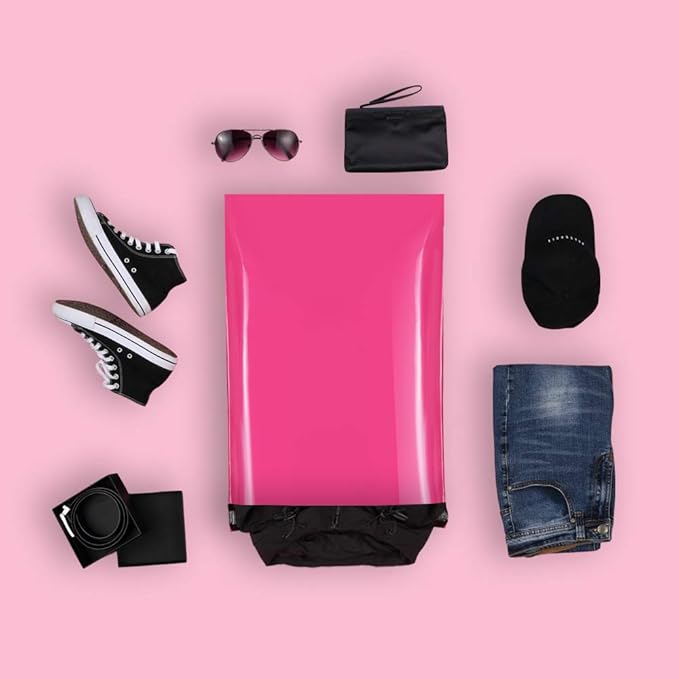 UCGOU Poly Mailers 19x24 Inch Hot Pink 50 Pack Extra Large Shipping Bags Strong Thick Mailing Envelopes Self Seal Adhesive Waterproof and Tear Proof Boutique Postal for Clothing Quilt and More