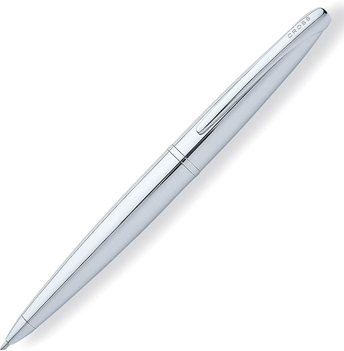 Cross ATX Refillable Ballpoint Pen Presented in a Luxury Gift Box - Medium Point, Black Ink, Pure Chrome