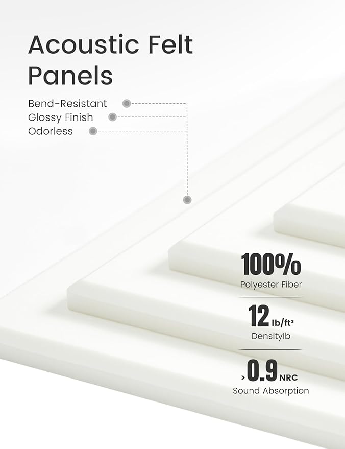 Large Felt Bulletin Board 36" x 24" Cork Board Alternative-6 Pack with 40 Safe Removable Adhesive Tabs, Cork Boards for Walls Cork Board for Home Office Classroom Pin Board - Milky White