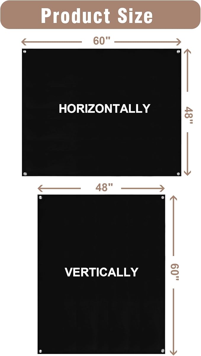Magnetic Glass Whiteboard，60"x48" Wall Mounted Frameless Dry Erase Board for Office, Home & School Black