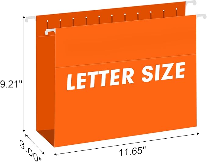 Extra Capacity Hanging File Folders, RAZCC 30 Pack Letter Size Reinforced Hanging Folders with Heavy Duty 3 Inch Expansion for Bulky Files, Filing Cabinet, Adjustable Tabs, Assorted Colors