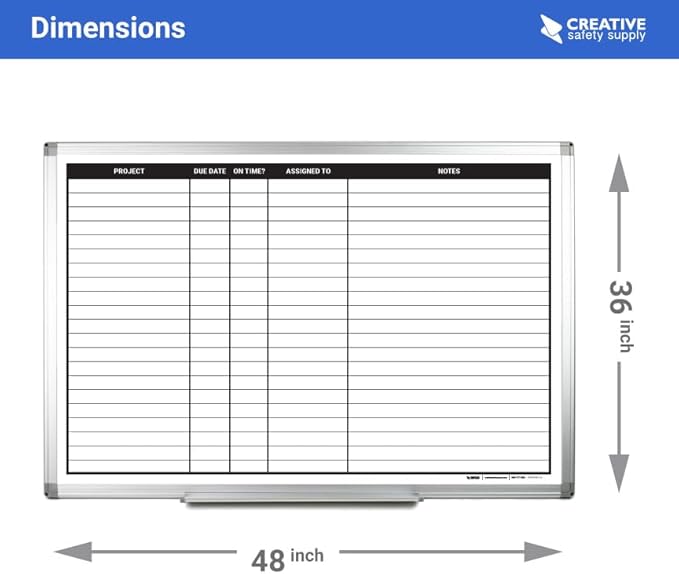 Project Planning Dry-Erase Whiteboard 48" x 36"