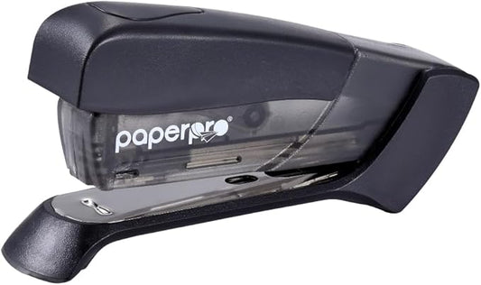 PaperPro Compact Classic Desktop Stapler, 15 Sheet Capacity, No Effort, One Finger, 80% Easier Stapling, Black