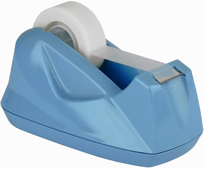 Acrimet Premium Desktop Tape Dispenser, Plastic, Non-Skid Base (Heavy Duty) (Light Blue Color)