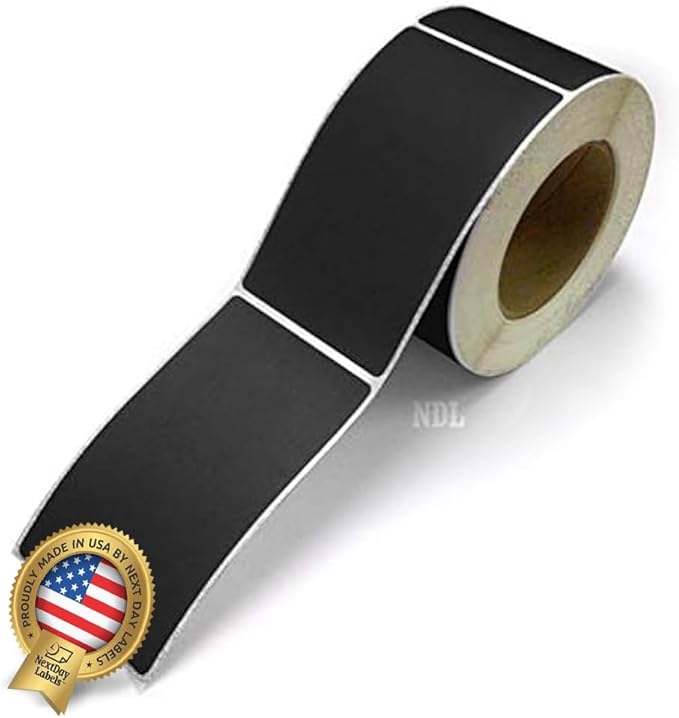 NextDayLabels 500 Rectangle Stickers (3" x 5") - Color Coding Labels Roll - Moving Labels for Boxes, Colored Inventory Stickers for Packing, Organizing, and Storage (Black)