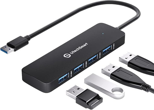 UtechSmart USB 3.0 Hub, 4 Port USB Hub Splitter with 5 Gbps Data Transfer, USB Expander Compatible for MacBook Pro 13/14/15/16, New Mac Air/Surface, ChromeBook, Multiport Charging & Connecting Adapter
