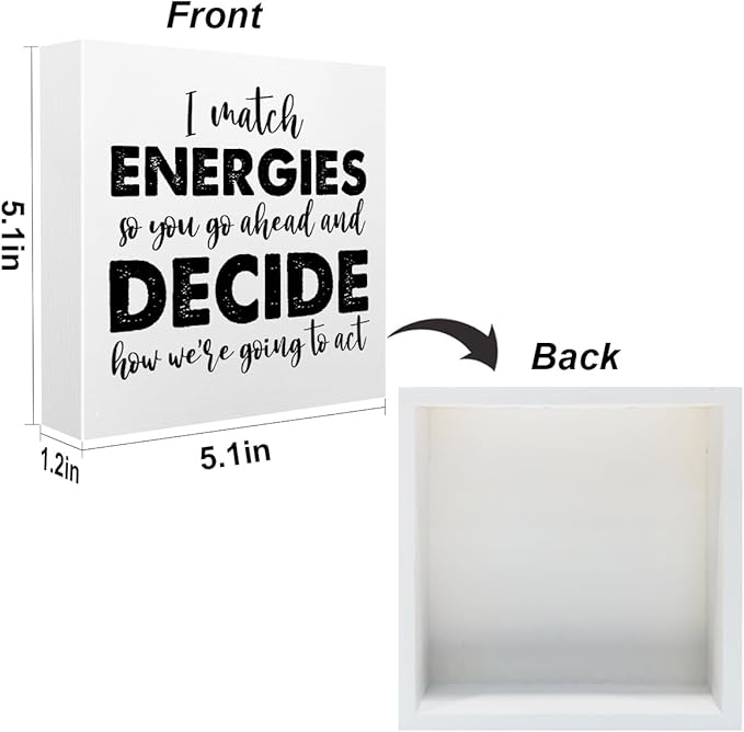 Inspirational Office Supplies Rustic Desk Decor Motivational White Wooden Box Sign Funny Gifts for Coworkers Leader Boss Farmhouse Wood Plaque Cubicle Accessories Home Shelf Table Counter Decorations