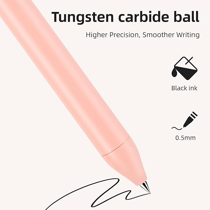 Gel Pens, 10 Pcs 0.5mm Retractable Black Ink Fine Point Rolling Ball Gel Pen, Smooth Writing No Bleed for Journaling Note Taking, Home School Office Supplies