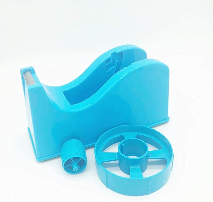 Desktop Tape Dispenser Adhesive Roll Holder (Fits 1" & 3" Core) with Weighted Nonskid Base Blue