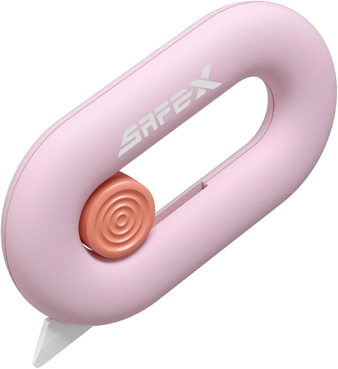 Box Cutter Retractable, Box Opener, Ceramic Box Cutter, Built-In Magnetic, Mini Box Cutter, Safety Box Cutter, Cute Box Cutter, Small Box Cutter For Women, Package Opener, Box Opener Tool (PINK)