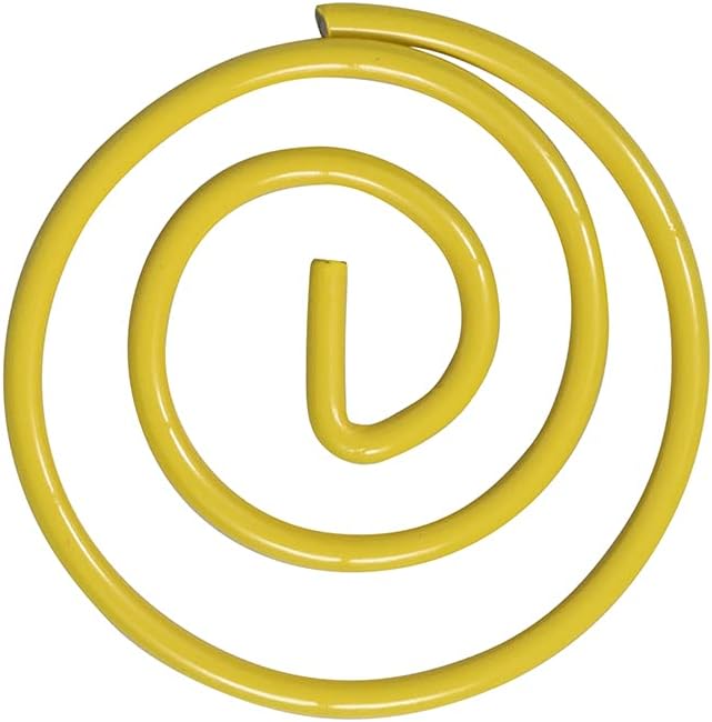 JAM PAPER Circular Paper Clips - Round Paperclips - Yellow - 50/Pack