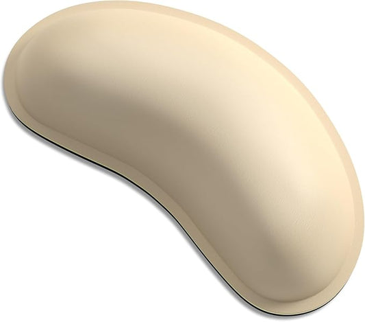 Dapesuom Mouse Wrist Rest, Ergonomic Memory Foam Mouse Wrist Support, Leather Hand Rest Pad Cushion for Gaming, Office, Laptop, Wireless Mouse, Men, Women, Pain Relief & Easy Typing, Colonial White