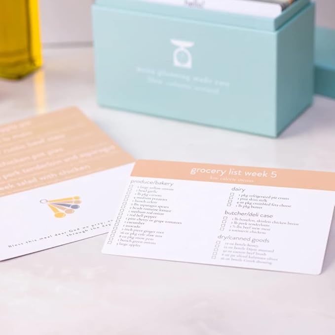 PPP Meal Planner with 72 Recipe Cards (Low Calorie Menu) - Weekly Menu Planner | Sturdy Recipe Box | 12 Reusable Grocery Shopping Lists | 5 Blank Recipe Cards | Recipe Card Protector | Recipe Ideas