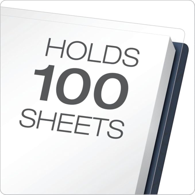 Oxford Clear Front Report Covers, Dark Blue, Letter Size, 25 per Box (55838EE)