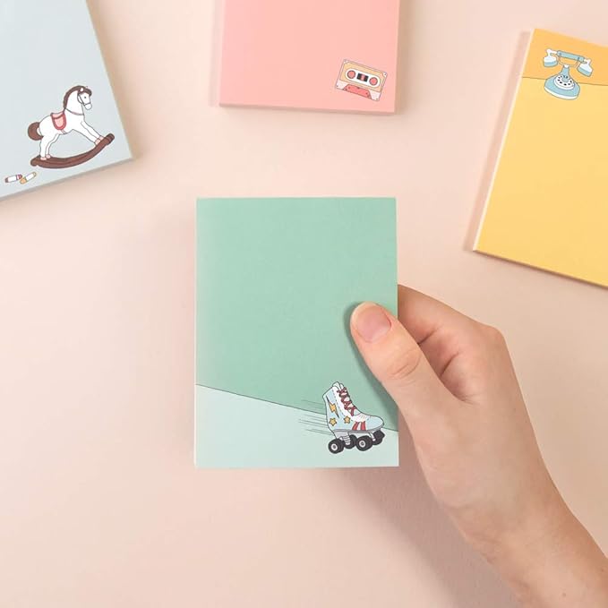 Monolike Memopad Memories design A SET - 4 Packs, 4 Different Designs, 100 Sheets Per Pad, Total 400 Sheets, Note pads, Writing pads, 3.15 x 4.17 Inches