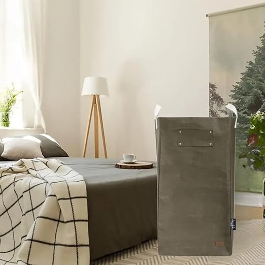 Deeablo New York - Sustainable Reusable Indoor Recycling Bin for Kitchen, Multipurpose Recycle Bin, Large Recycling Bins for Home, Washable Paper Bag for Recycling (Olive)