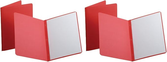 Oxford Title Panel and Border Front Report Covers, Red, Letter Size, 25 per Box, (52511) (Pack of 2)