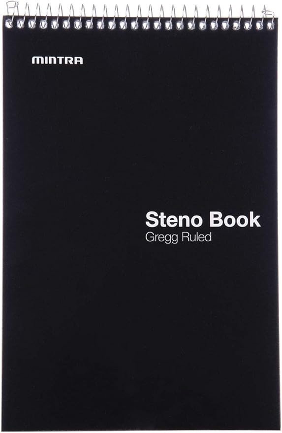 Mintra Office Steno Book - (Primary Colors, 4 Pads/Pack, Gregg Ruled) - 6inx9in, 70 Sheets, Notebook for writing notes in school, university, college, work, office