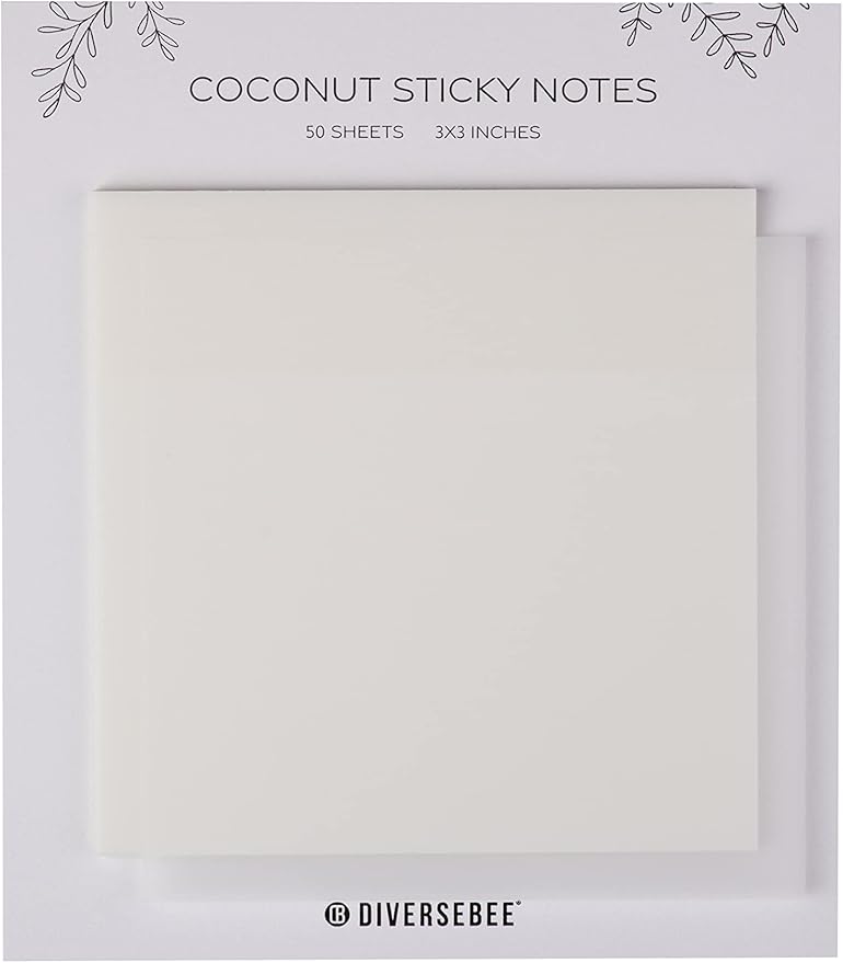 DiverseBee 50 Sheets Pastel Transparent Sticky Notes, 3x3” Clear Sticky Tabs, Translucent Page Flags Book Markers Stickers, Planner Accessories, Bible Journaling Study Office School Supplies (Coconut)