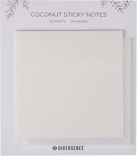 DiverseBee 50 Sheets Pastel Transparent Sticky Notes, 3x3” Clear Sticky Tabs, Translucent Page Flags Book Markers Stickers, Planner Accessories, Bible Journaling Study Office School Supplies (Coconut)