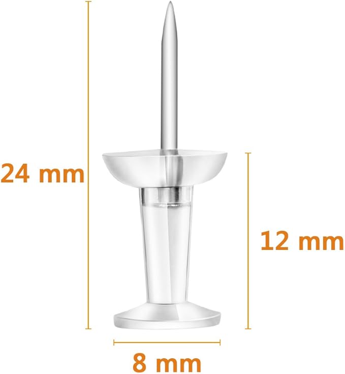 Yalis Push Pins 600 Count, Standard Clear Thumb Tacks Steel Point and Clear Plastic Head