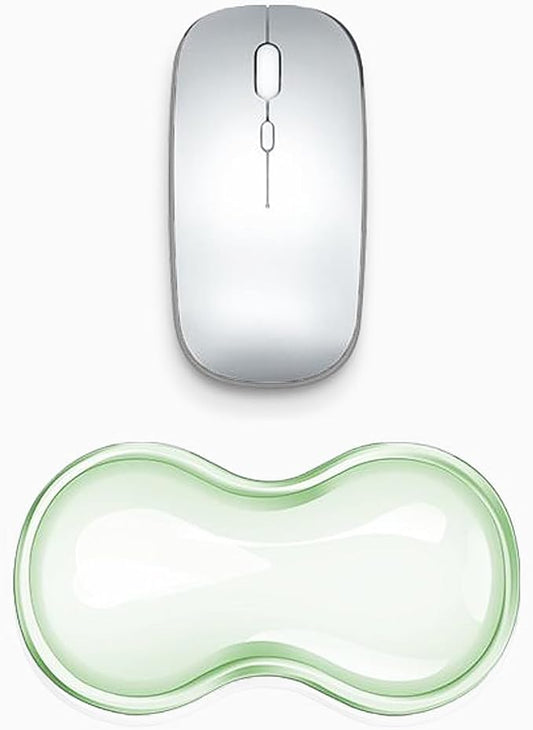 Mouse Wrist Rest Pad, 5.71" Ergonomic Cool Silicone Gel Wrist Support Pad for Effortless Typing & Pain Relief, Non-Slip Base Wrist Support Cushion for Gaming, Computers, Laptops, Office Use Green