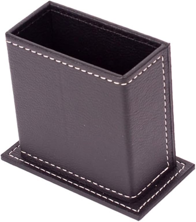 Leather Desk Set-Desk Office Accessories-Office Organizer- Home Office Accessories - Desk Supplies - Desk Storage Organizer -Desk Pad-Storage-12 Pieces -12 PCS (Black-WHITESEAM)