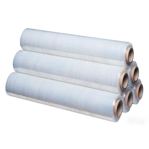 APQ 4 rolls of Cast Hand Stretch Film 12" x 2000'. Hand Stretch Wrap, 60 Gauge Thickness. Excellent Tear Resistance. Clear Residue Free Film for Moving, Shipping, Wrapping. Industrial Grade Cast Film.