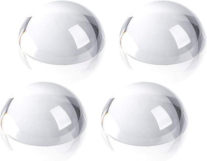 SWTHONY 4pcs 2.4inch Crystal Dome Magnifying Paperweight, Reading Magnifier Glass Paper Weights for Outdoor Events, Office Desk