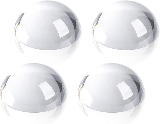 SWTHONY 4pcs 2.4inch Crystal Dome Magnifying Paperweight, Reading Magnifier Glass Paper Weights for Outdoor Events, Office Desk
